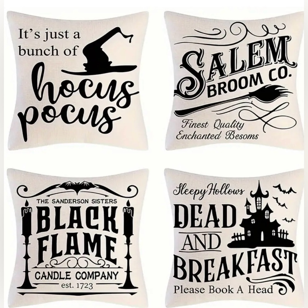 NEW-4 HALLOWEEN THROW PILLOW COVERS
